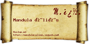Mandula Éliás névjegykártya
